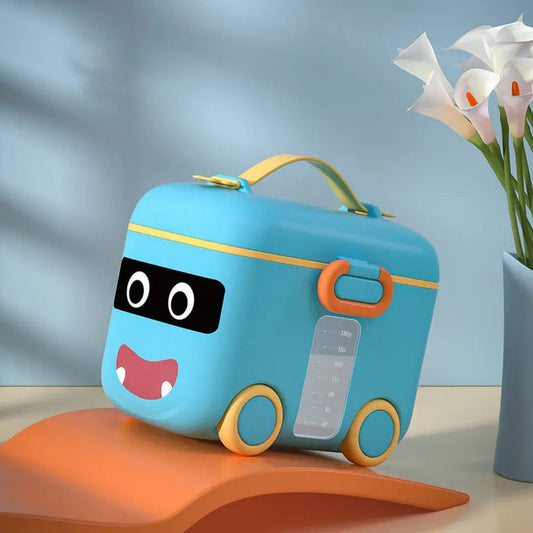 Portable milk powder formula dispenser (180 g) capacity storage feeding boxwith spoon