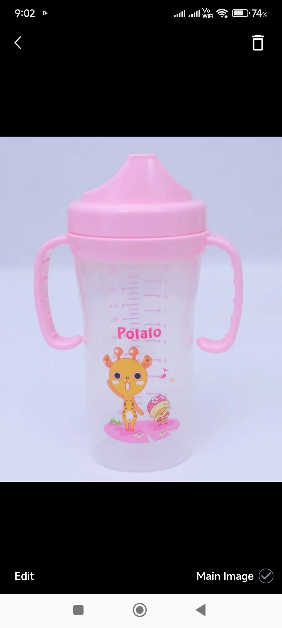 Potato portable Baby sippy feeding CUP witout Straw (280 ml)
