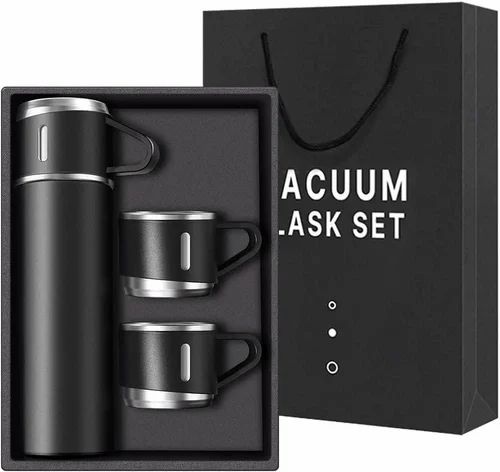 Double wall stainless steel vacuum thermos flask with 2 Free Cups( 500 ml)