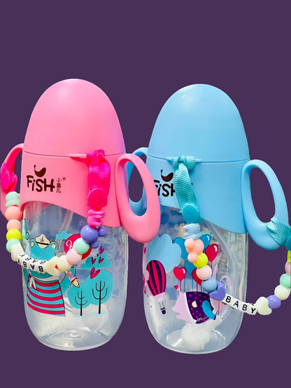 Baby feeder bottle plastic large imported new style (210 ml)