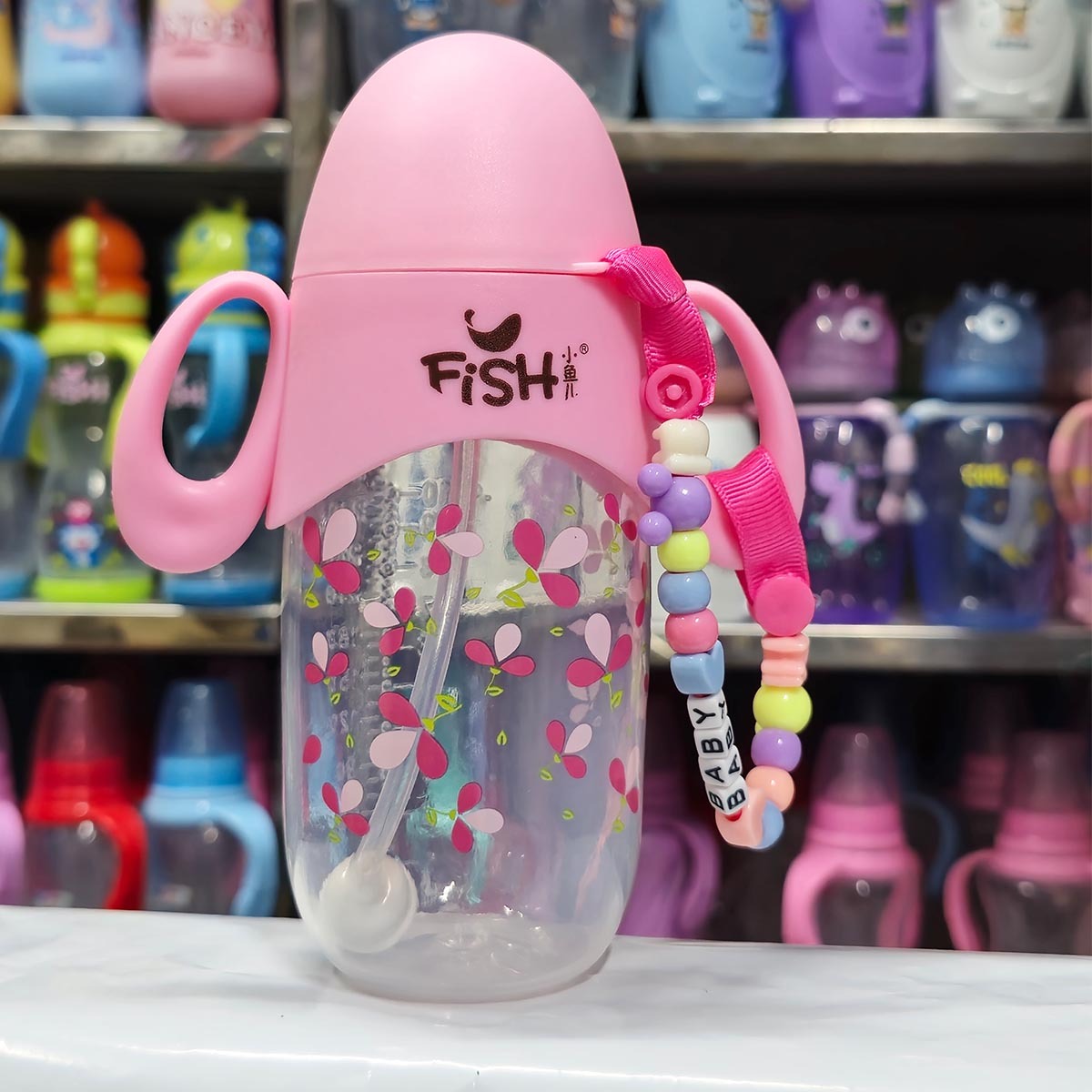 Baby feeder bottle plastic large imported new style (210 ml)