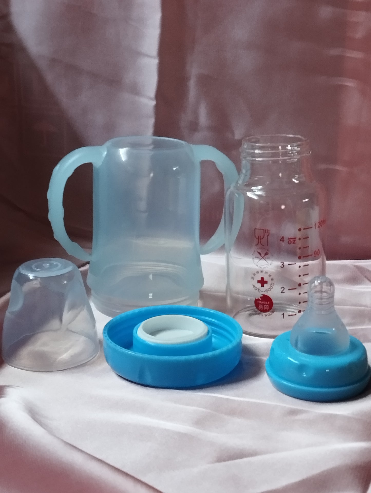 Baby glass feeder double layers