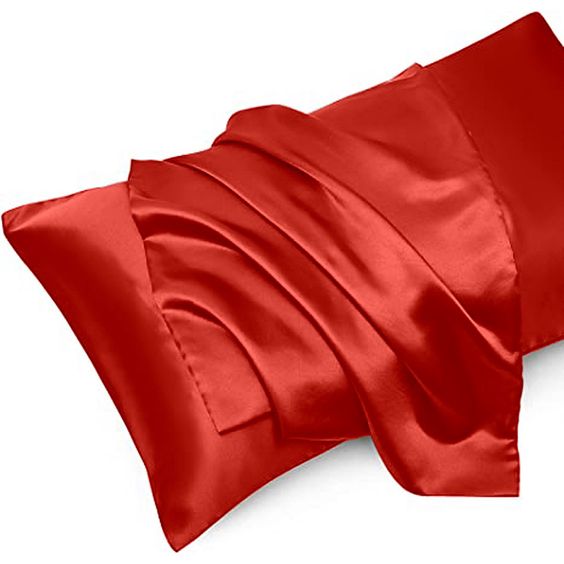 Silk pillow covers Set  ( pack of 2) with 3 scrunchies