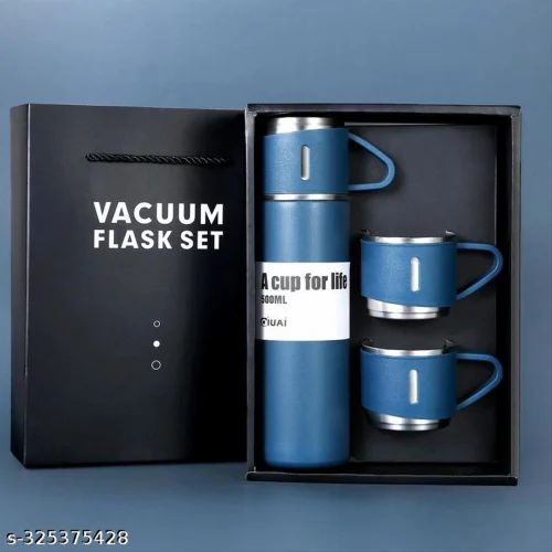 Double wall stainless steel vacuum thermos flask with 2 Free Cups( 500 ml)