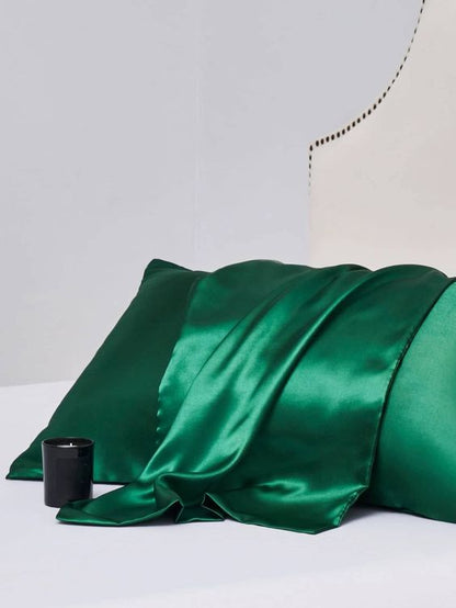 Silk pillow covers Set  ( pack of 2) with 3 scrunchies