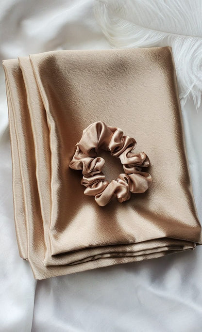 Silk pillow cover with free scrunchie